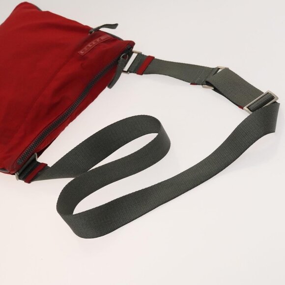 PRADA Sports Shoulder Bag Nylon 2Set Red Beige Silver Auth ti3215 - Picture 7 of 16